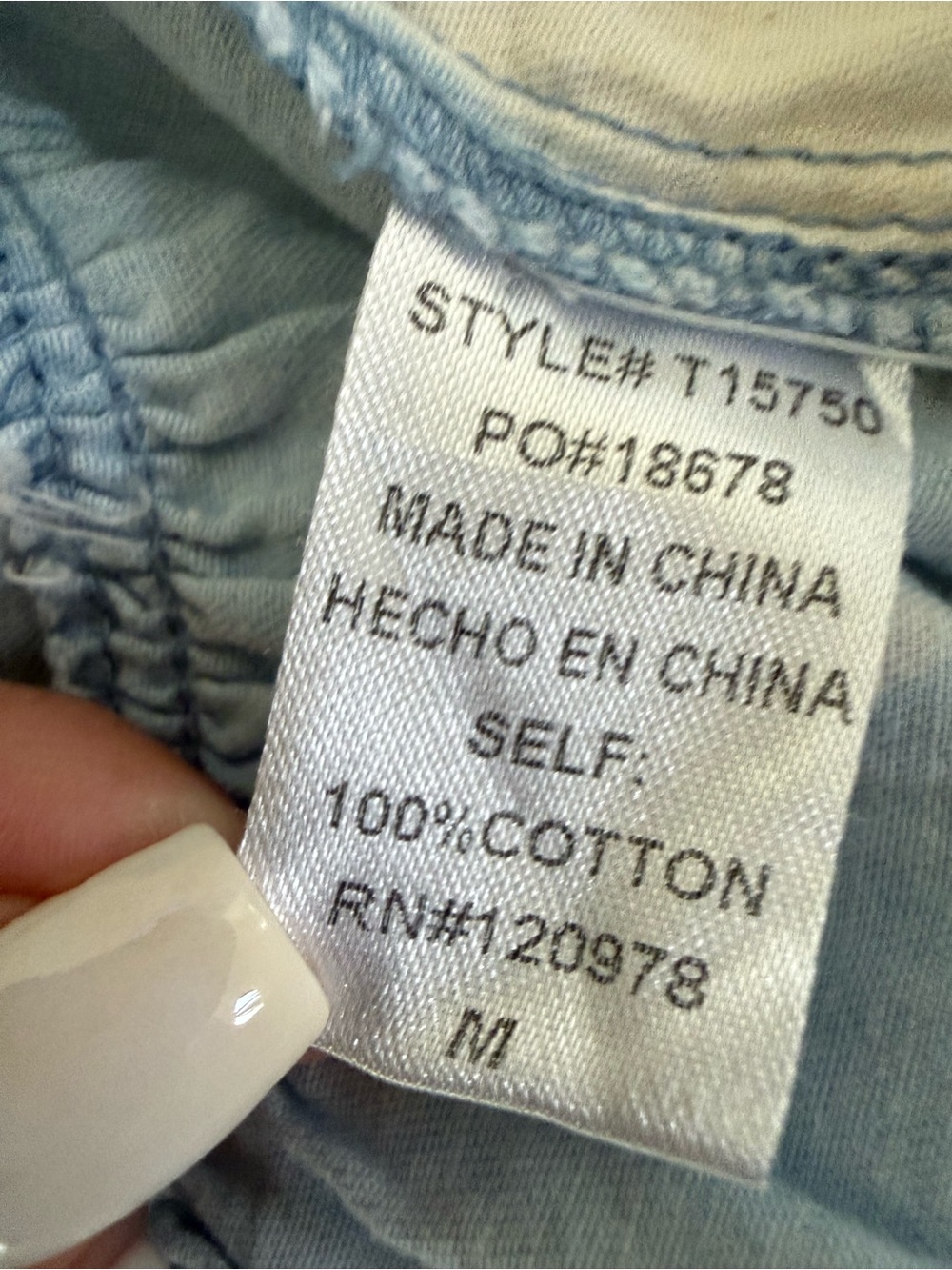 Vici Chambray Acid Wash Babydoll Top - Picture 4 of 4